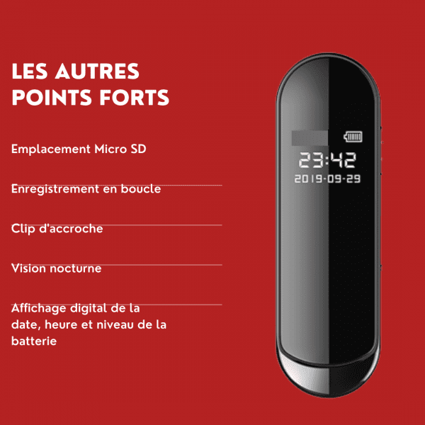 Mini Enregistreur vocal et caméra Espion Full HD 32go