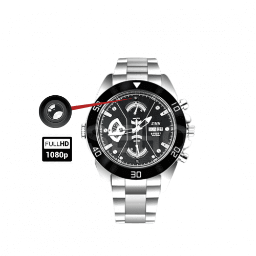 Montre Caméra en métal gris