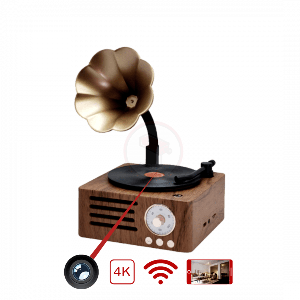 Enceinte Bluetooth Caméra 4K Wifi Vintage