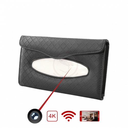 Boîte à mouchoir camera espion 4K wifi pour voiture